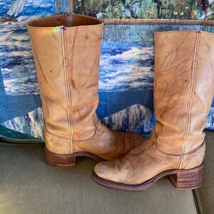 Vintage Frye Campus Boots/Black Label/ Leather/Women's 10D/Mens 9D